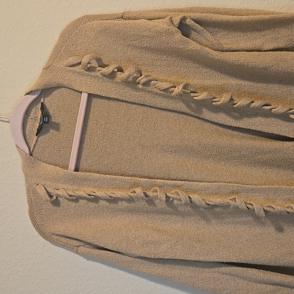 Simply Vera Vera Wang Beige Ruffled Cardigan